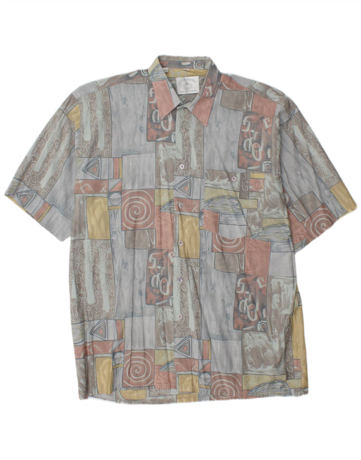 Camicia a maniche corte da uomo C.C.CONCORD grande geometrica multicolore