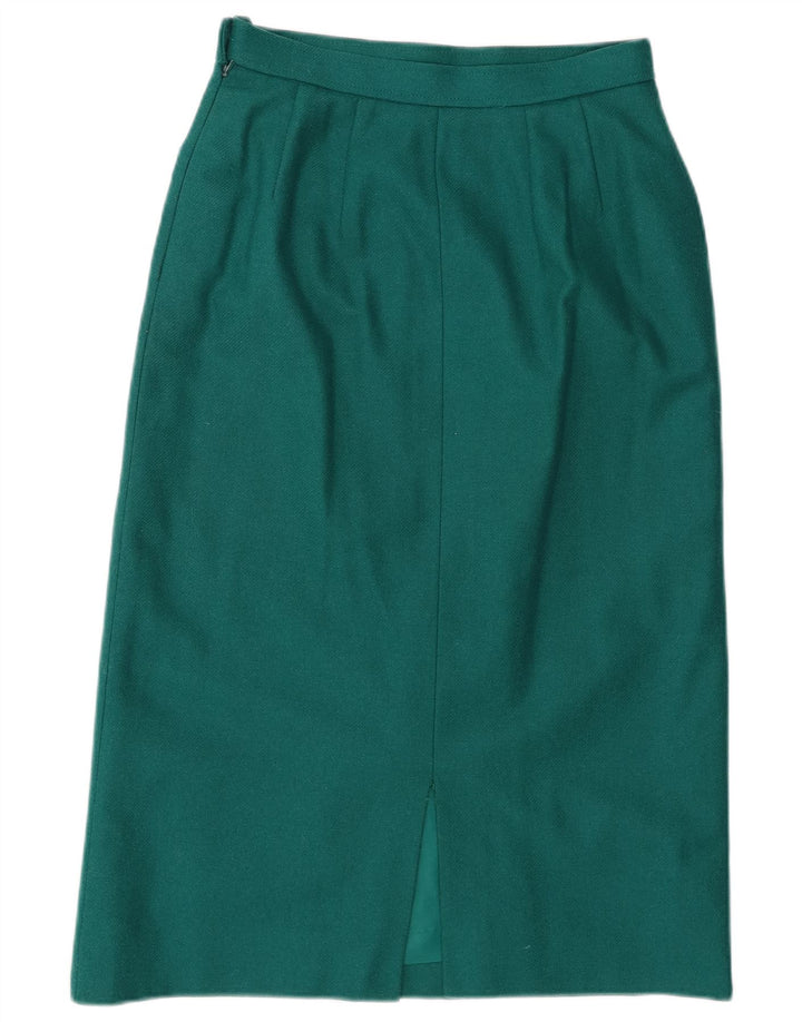 Gonna longuette da donna Windsmoor UK 12 media W27 lana verde