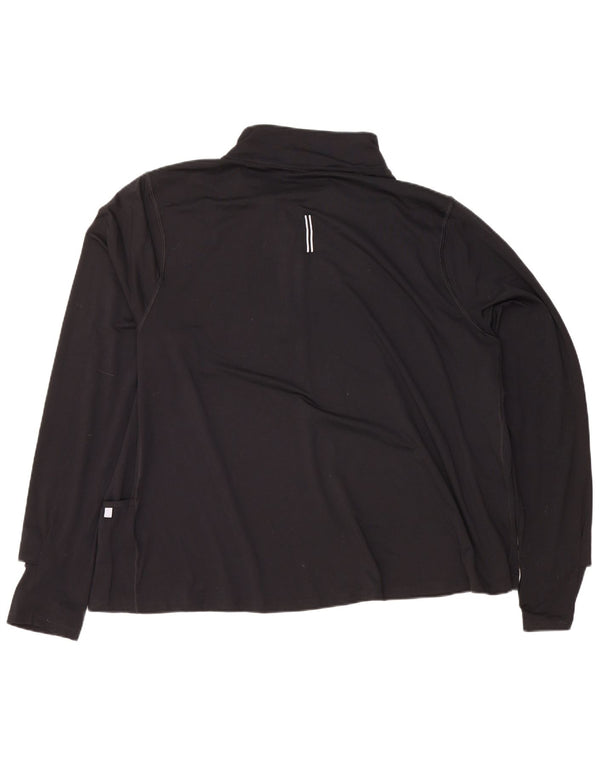 Maglia da running Nike da uomo con collo e zip a maniche lunghe 2XL poliestere nero