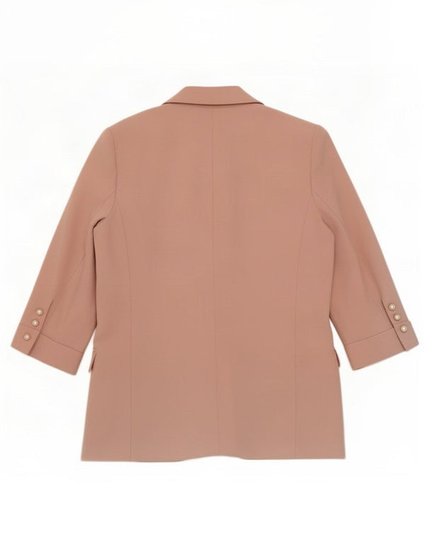 Giacca blazer aperta da donna con maniche a 3/4 Zara UK 14 Poliestere rosa medio