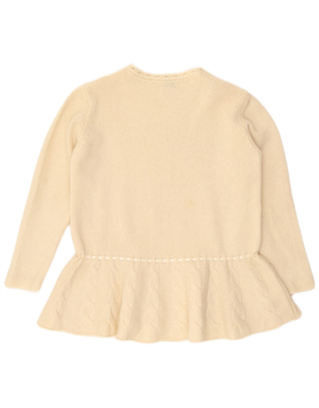 Maglione maglione con scollo a barca da donna Benetton UK 14 medio bianco sporco