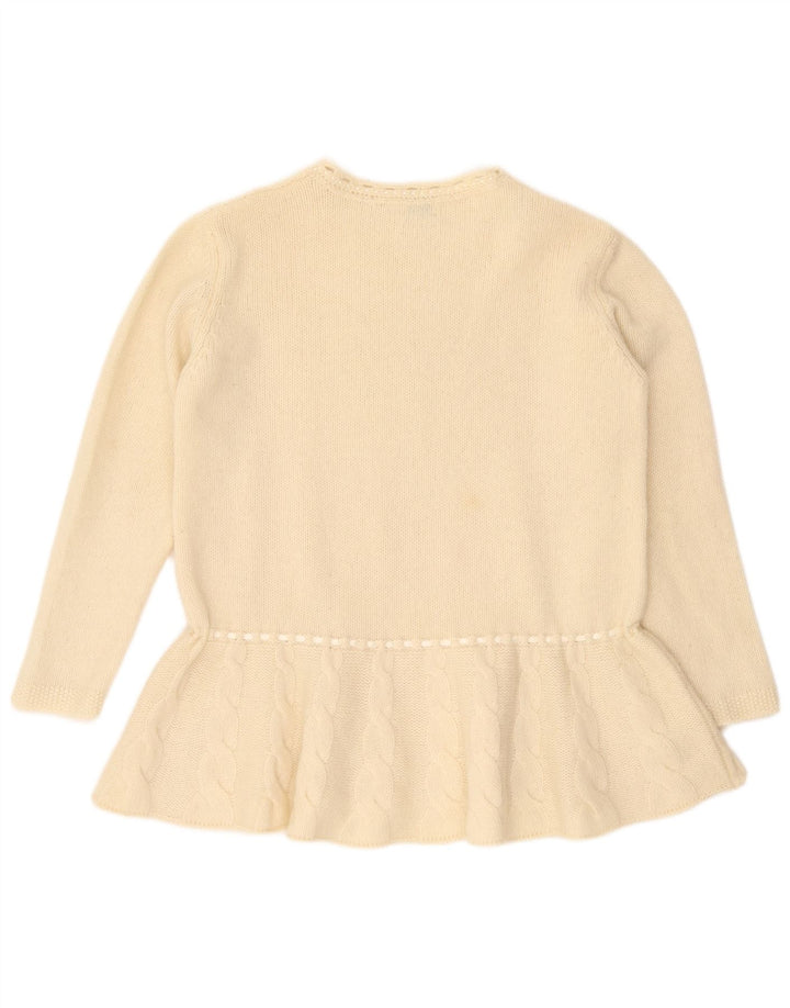 Maglione maglione con scollo a barca da donna Benetton UK 14 medio bianco sporco