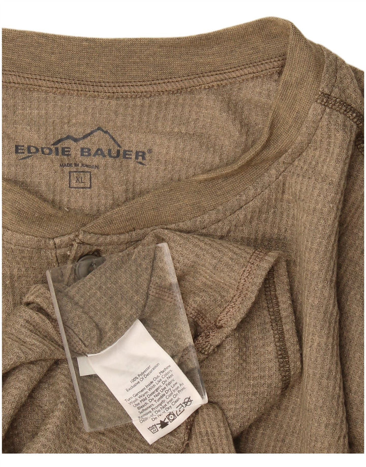 Eddie Bauer Maglia da uomo a maniche lunghe grande in poliestere beige