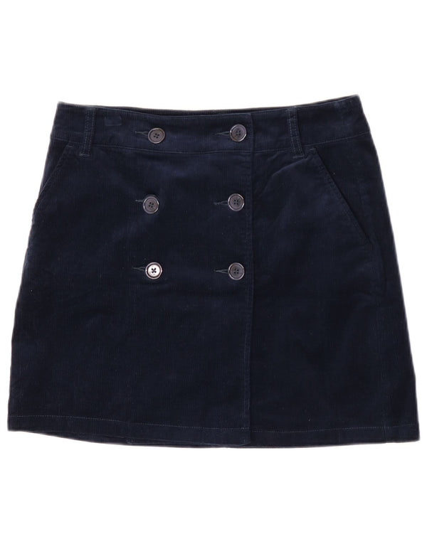 Crew Clothing Gonna in velluto a coste da donna UK 10 Small W29 Cotone blu navy