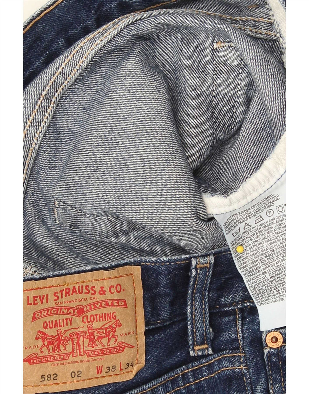 Levi's Uomo 582 Jeans dritti W38 L34 Cotone blu