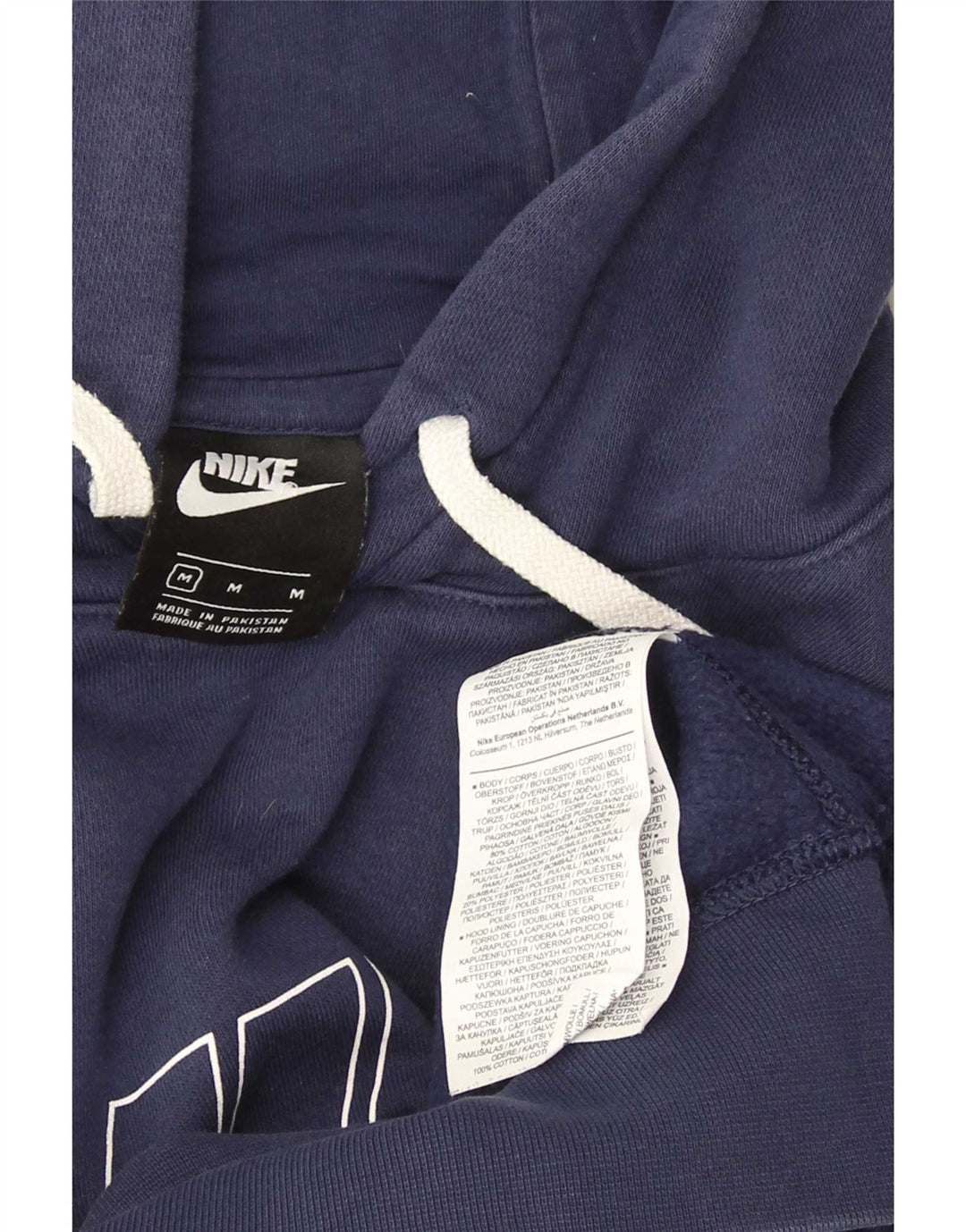 Felpa con cappuccio grafica Nike da uomo in cotone medio blu navy