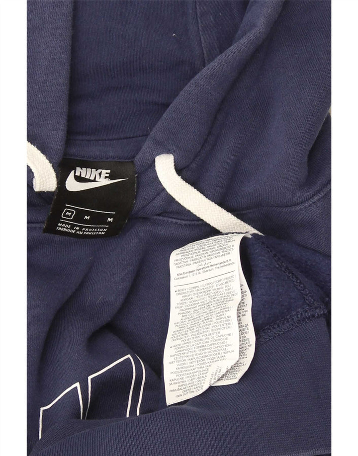 Felpa con cappuccio grafica Nike da uomo in cotone medio blu navy