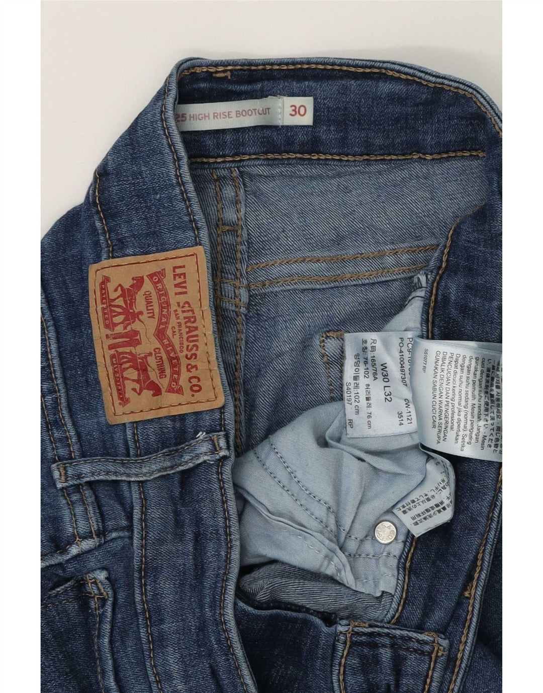 Jeans Levi's da donna 725 bootcut a vita alta W30 L32 cotone blu