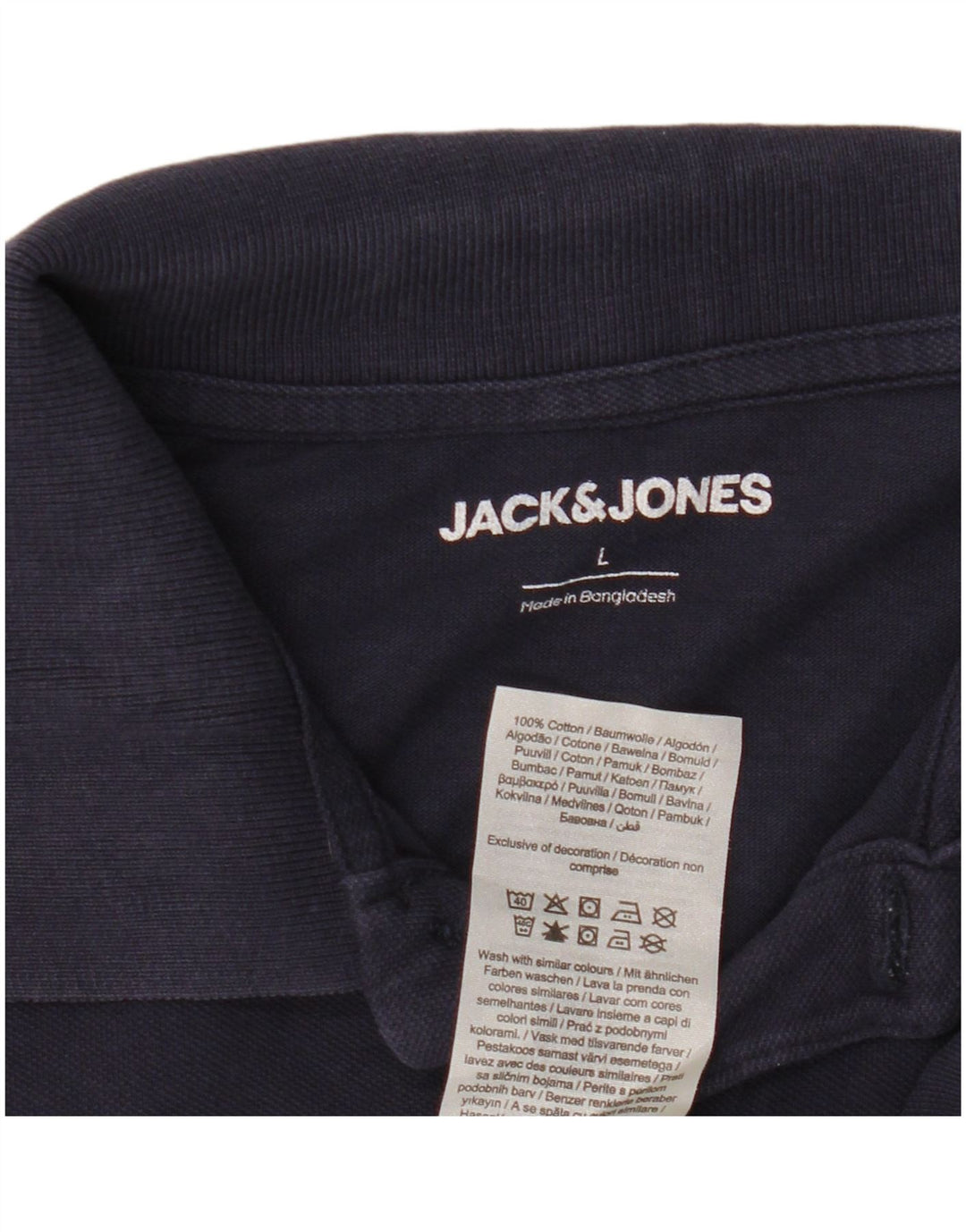 Polo da uomo Jack & Jones grande in cotone blu navy