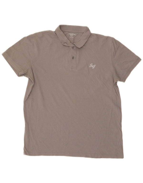 Polo da uomo Jack & Jones XL in cotone grigio