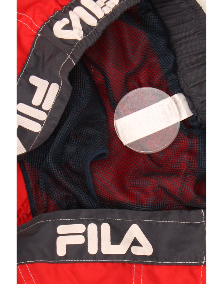 Pantaloncini da bagno grafici da uomo FILA grandi color rosso