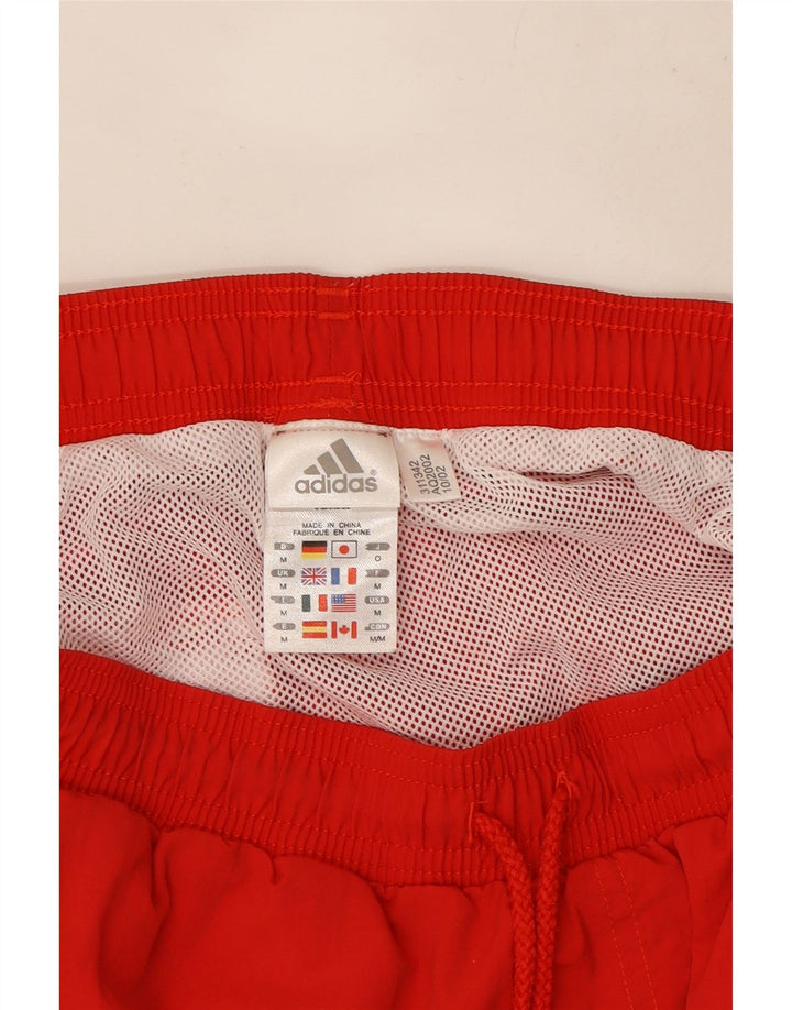 Pantaloncini da bagno con grafica Adidas da uomo in poliestere rosso medio