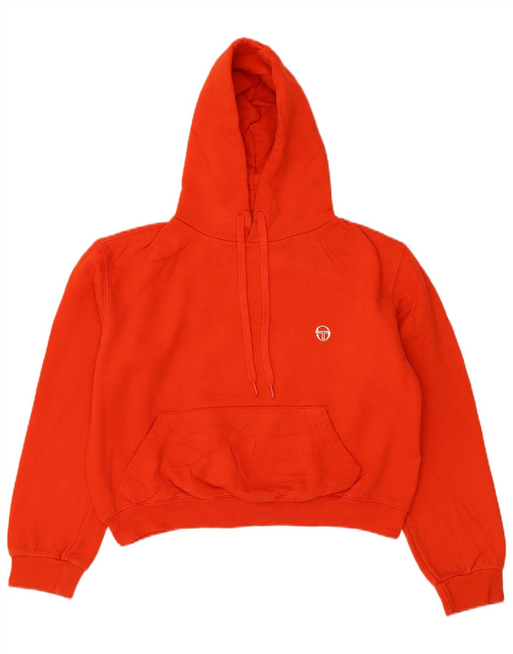 SERGIO TACCHINI Womens Oversized Crop Hoodie Jumper UK 10 Small Red
