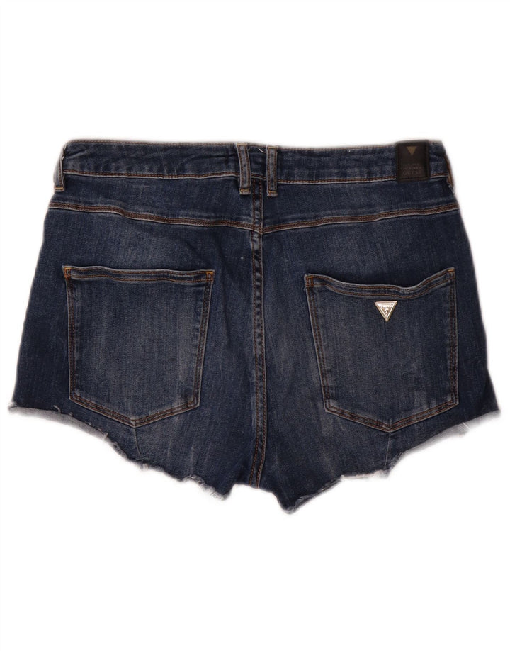 GUESS Womens Distressed Denim Shorts W29 Medium  Navy Blue Cotton