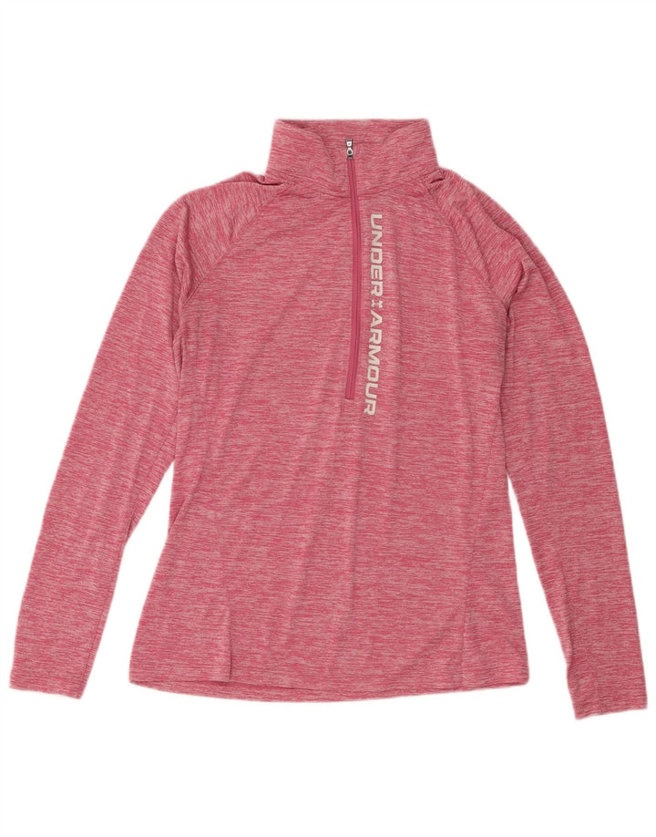 Under Armour - Maglietta da donna con grafica pullover, taglia UK 14, grande, rosa screziato