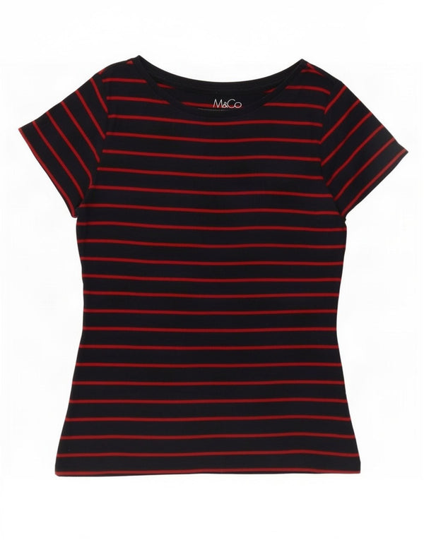 T-shirt da donna M&Co Top UK 12 cotone a righe blu navy medio
