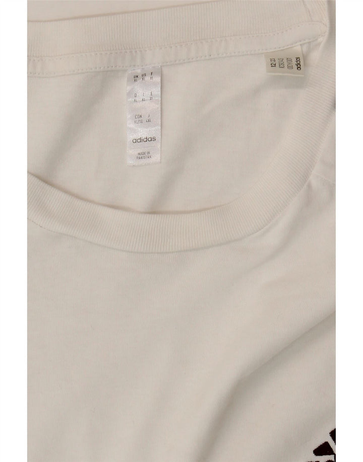 ADIDAS Mens T-Shirt Top XL White Vintage Adidas and Second-Hand Adidas from Messina Hembry 