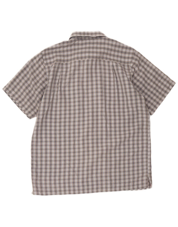 The North Face Camicia da uomo a maniche corte con vestibilità regolare, modal scozzese grigio medio