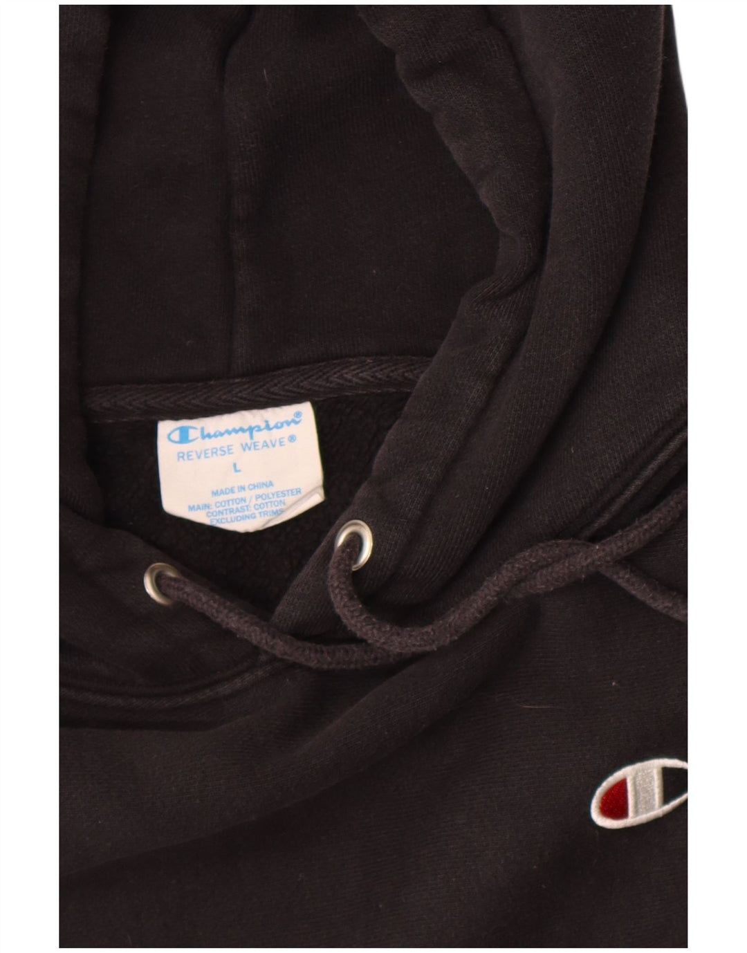 Felpa con cappuccio Champion Reverse Weave da uomo, grande, in cotone nero