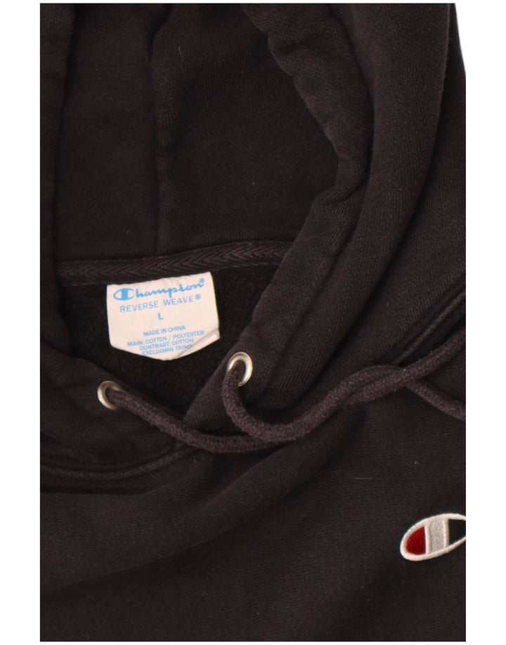 Felpa con cappuccio Champion Reverse Weave da uomo, grande, in cotone nero