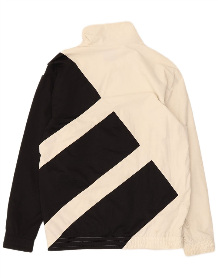 Giacca da uomo con grafica grafica Adidas, giacca media in poliammide color block bianco