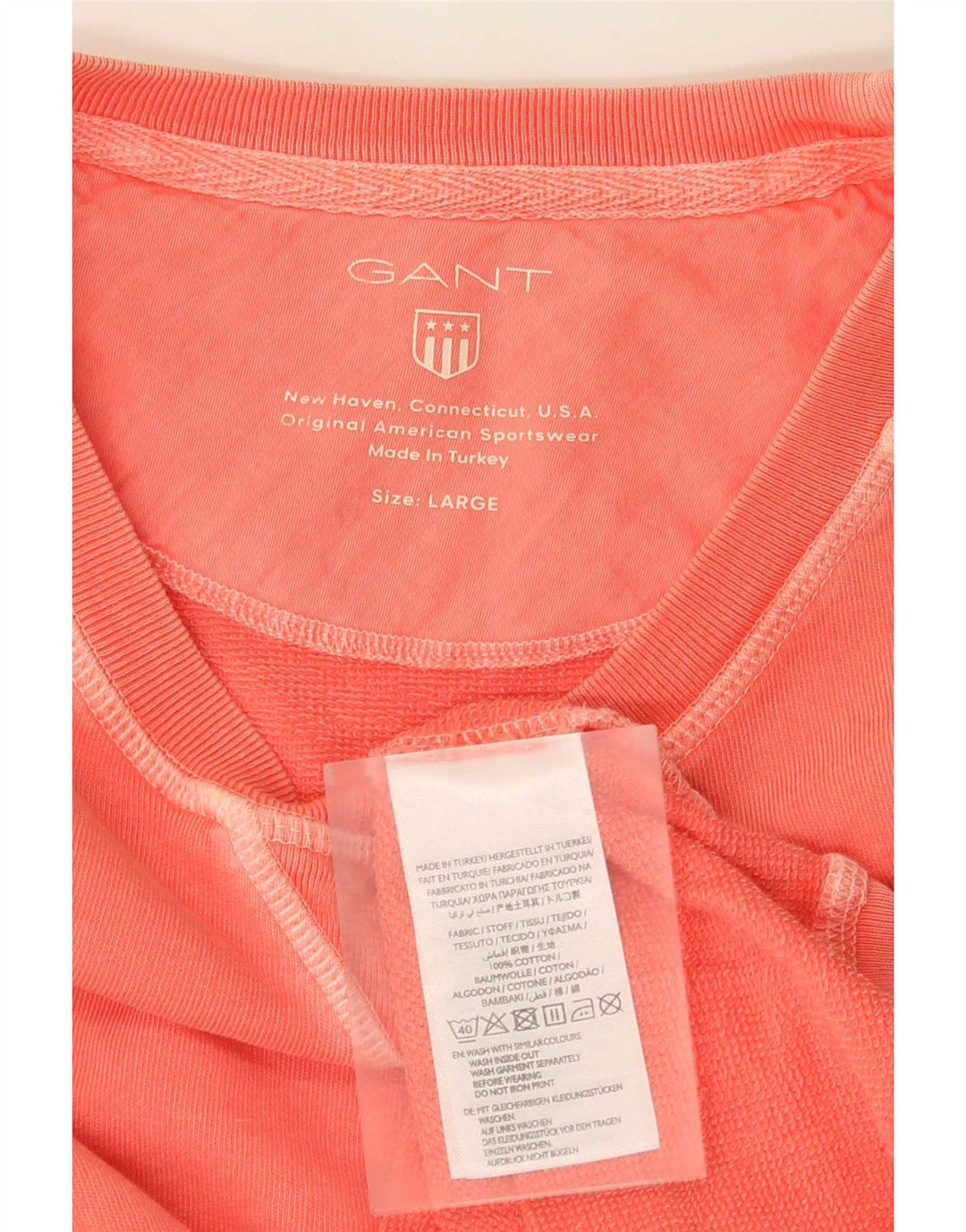Gant Top da uomo a manica lunga grande in cotone rosa