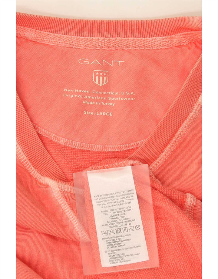 Gant Top da uomo a manica lunga grande in cotone rosa
