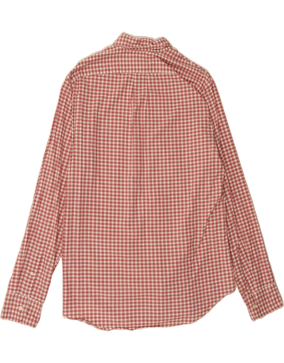 J. CREW Mens Classic Fit Shirt Medium Maroon Gingham Cotton Vintage J. Crew and Second-Hand J. Crew from Messina Hembry 