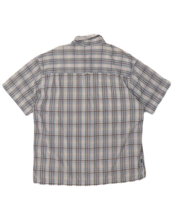 Camicia a maniche corte da uomo Mountain Warehouse XL in cotone a quadri blu