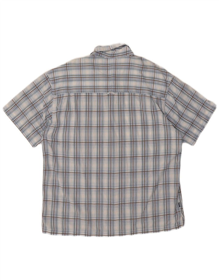 Camicia a maniche corte da uomo Mountain Warehouse XL in cotone a quadri blu