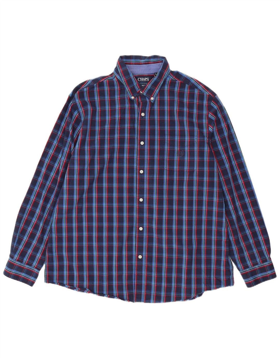 Camicia da uomo Chaps 2XL in cotone a quadri blu navy