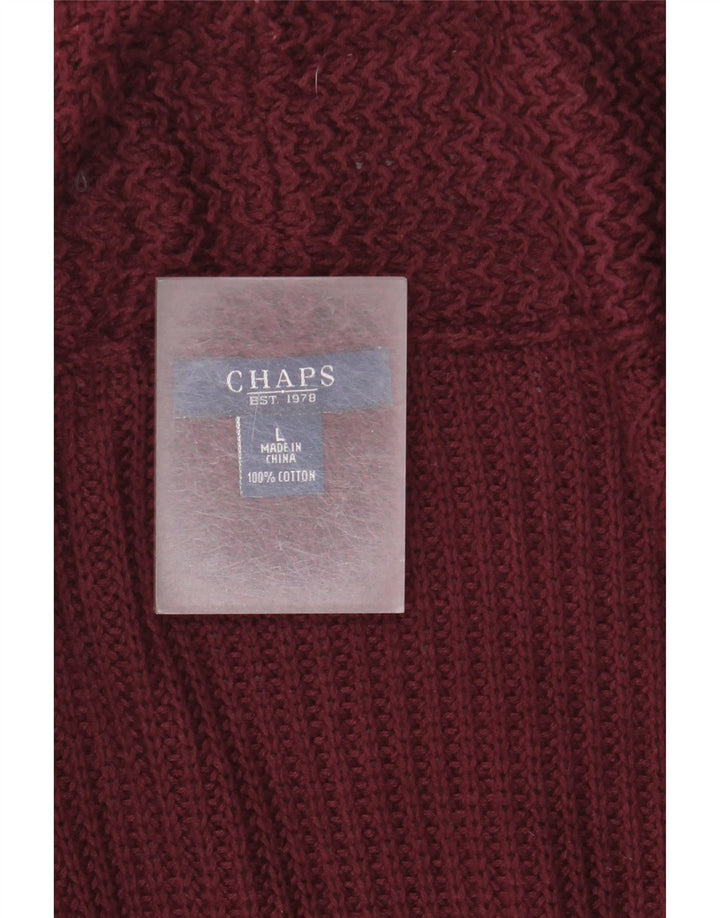 Maglione cardigan aperto a lunga linea da donna Chaps UK 16 grande cotone marrone