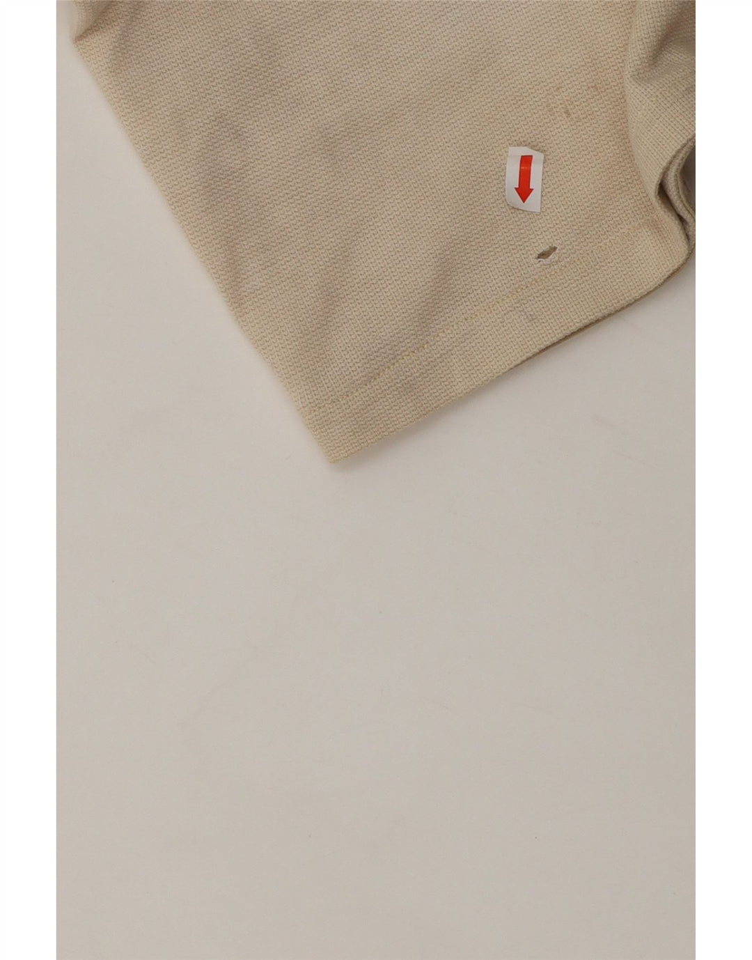 TRUSSARDI Mens Graphic Polo Shirt Medium Beige Striped Vintage Trussardi and Second-Hand Trussardi from Messina Hembry 