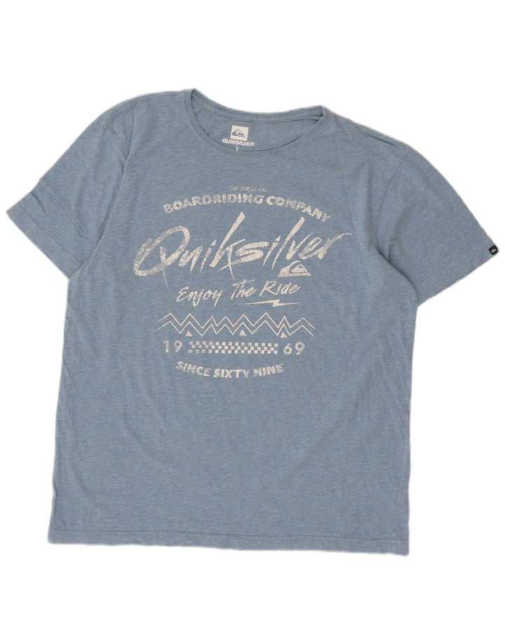 QUIKSILVER Mens Regular Fit Graphic T-Shirt Top Large Blue