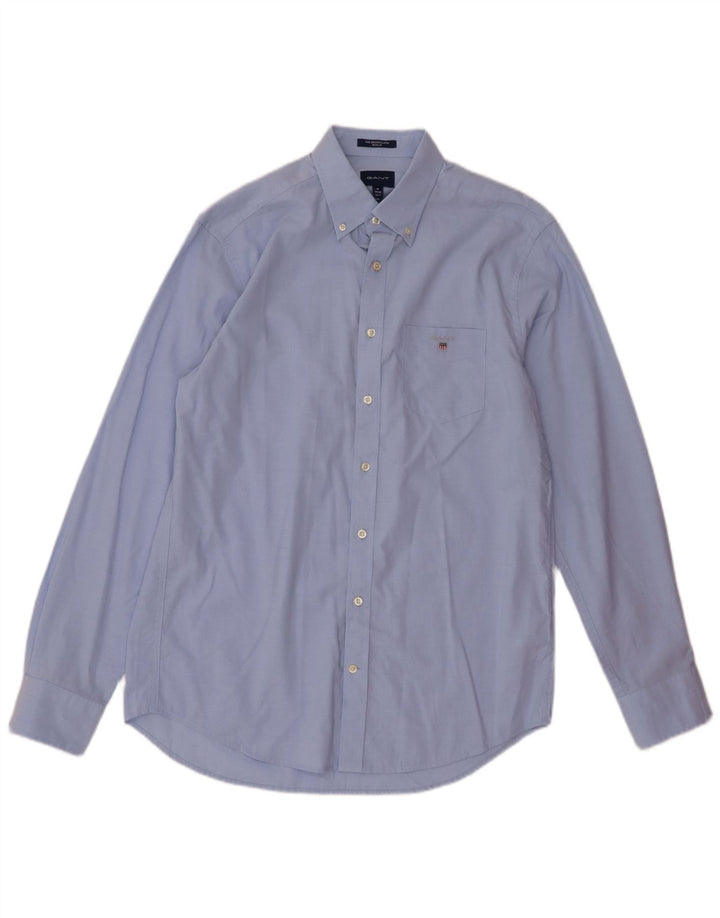 Gant Camicia da uomo vestibilità regolare taglia 39/40 15 3/4 cotone blu medio