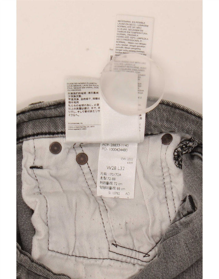 Jeans slim da uomo Levi's W28 L32 cotone grigio