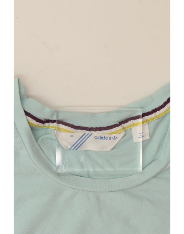 ADIDAS Womens T-Shirt Top EU 36 Small Blue Vintage Adidas and Second-Hand Adidas from Messina Hembry 