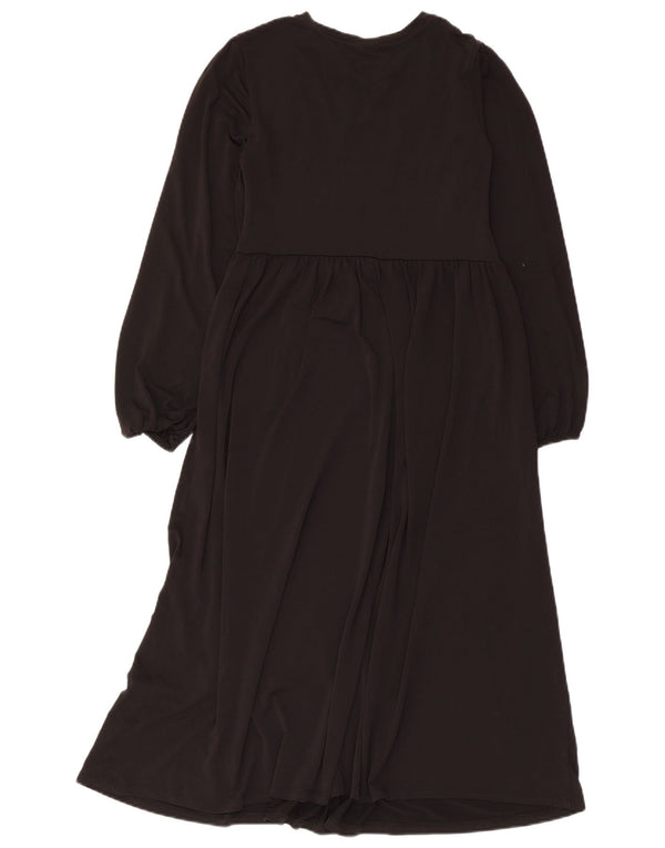 Vestito lungo a maniche lunghe da donna Zara UK 12 medio nero