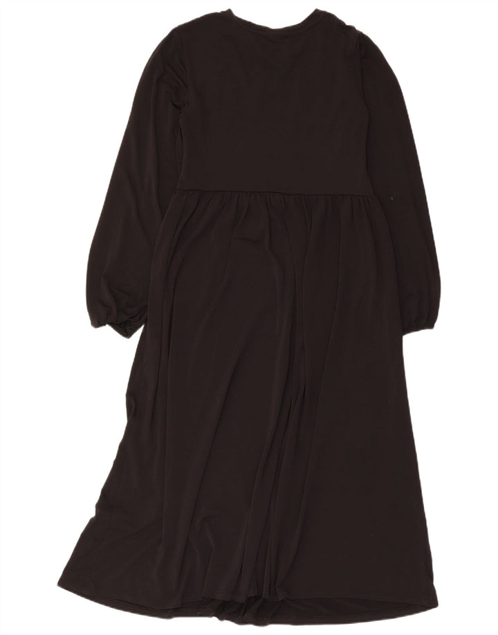 Vestito lungo a maniche lunghe da donna Zara UK 12 medio nero