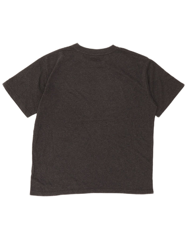 T-shirt grafica da donna Superdry Top UK 14 grande cotone grigio