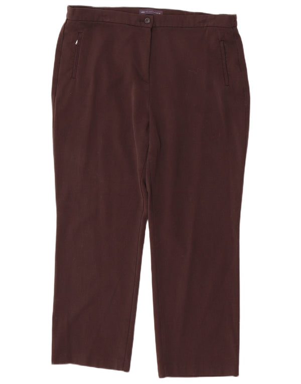 MARKS & SPENCER Pantaloni chino slim fit da donna UK 14 Large W34 L26 Marrone