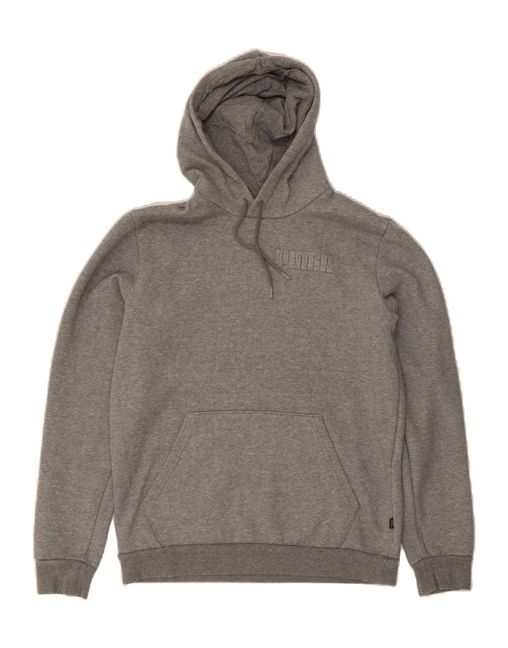 PUMA Mens Graphic Hoodie Jumper Small Grey Cotton Vintage Puma and Second-Hand Puma from Messina Hembry 