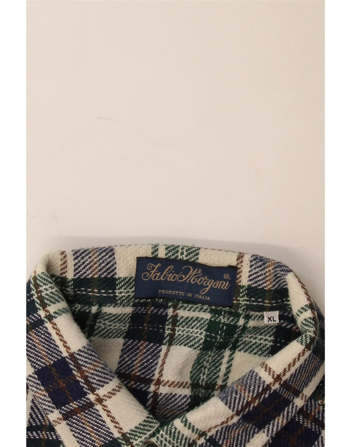 Camicia vintage da uomo in flanella XL a quadri multicolore