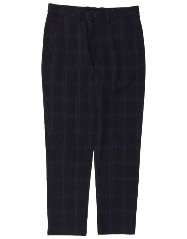 Pantaloni chino affusolati da uomo Zara EU 38 Small W30 L28 blu navy a quadri