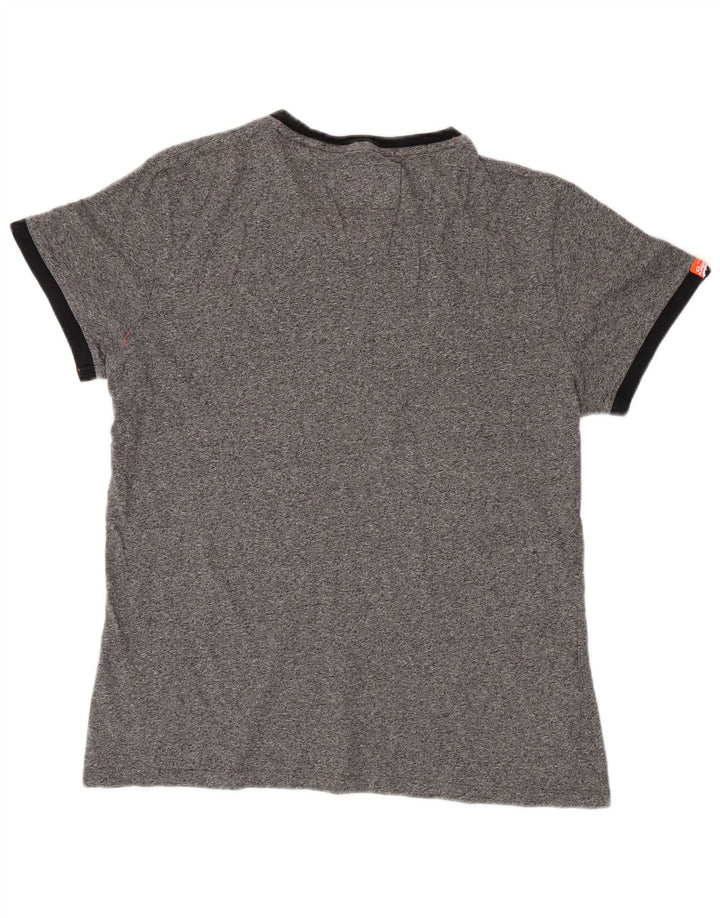 T-shirt da uomo Superdry Top XL in cotone chiazzato grigio