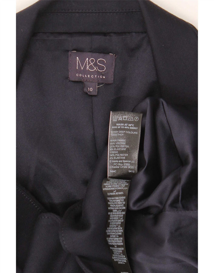 Giacca blazer a 1 bottone Marks & Spencer da donna UK 10 piccola viscosa blu navy