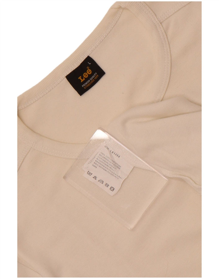 Maglietta da donna Lee Top UK 14 grande cotone bianco