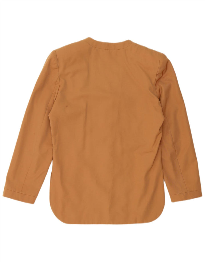 Giacca blazer vintage da donna a 3 bottoni con maniche a 3/4 IT 42 Rayon marrone medio