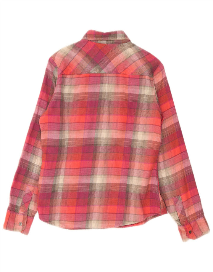 Camicia in flanella da donna Columbia UK 10 piccolo cotone a quadri rossi