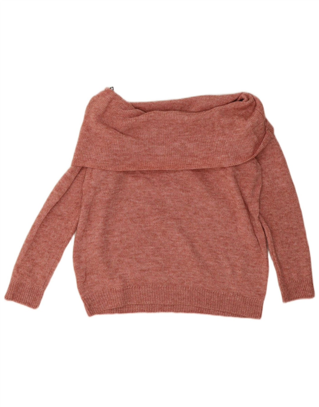 Maglione maglione a collo alto da donna Marks & Spencer UK 16 grande rosa screziato